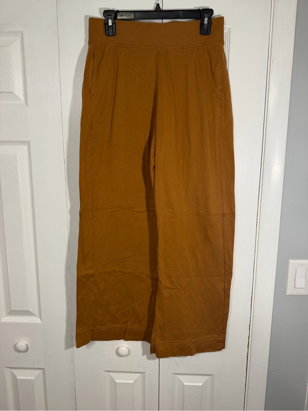 PACT Wide Leg Sweatpants L Mustard Brown